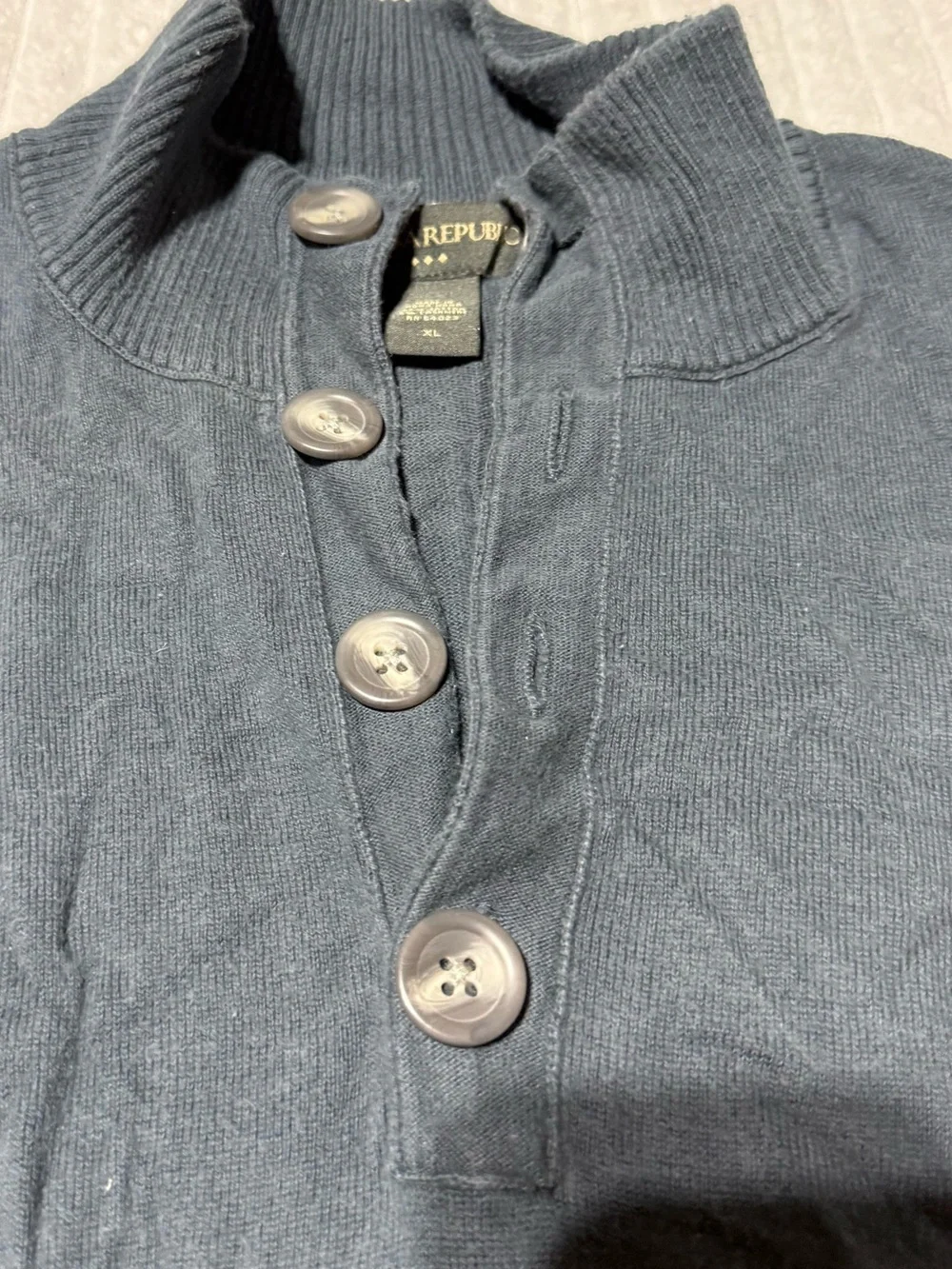 Banana Republic Men’s Dark Navy Button-Front Sweater
